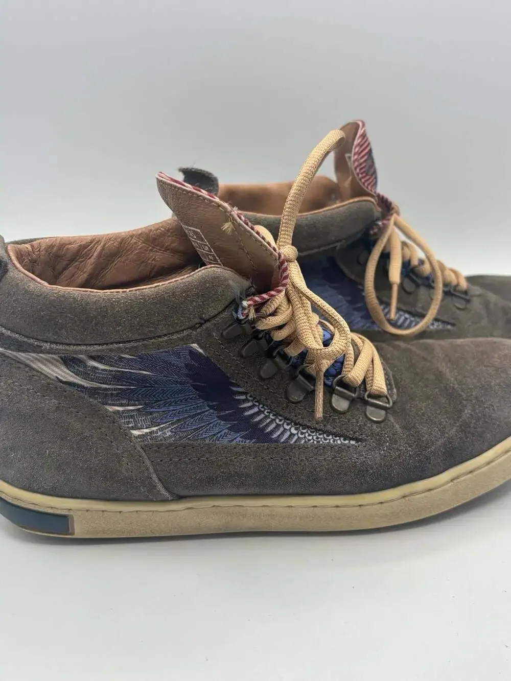 Inkkas Bald Eagle Camping Boot Suede Lace Up High Top Sneakers Women's 9 Men's 7